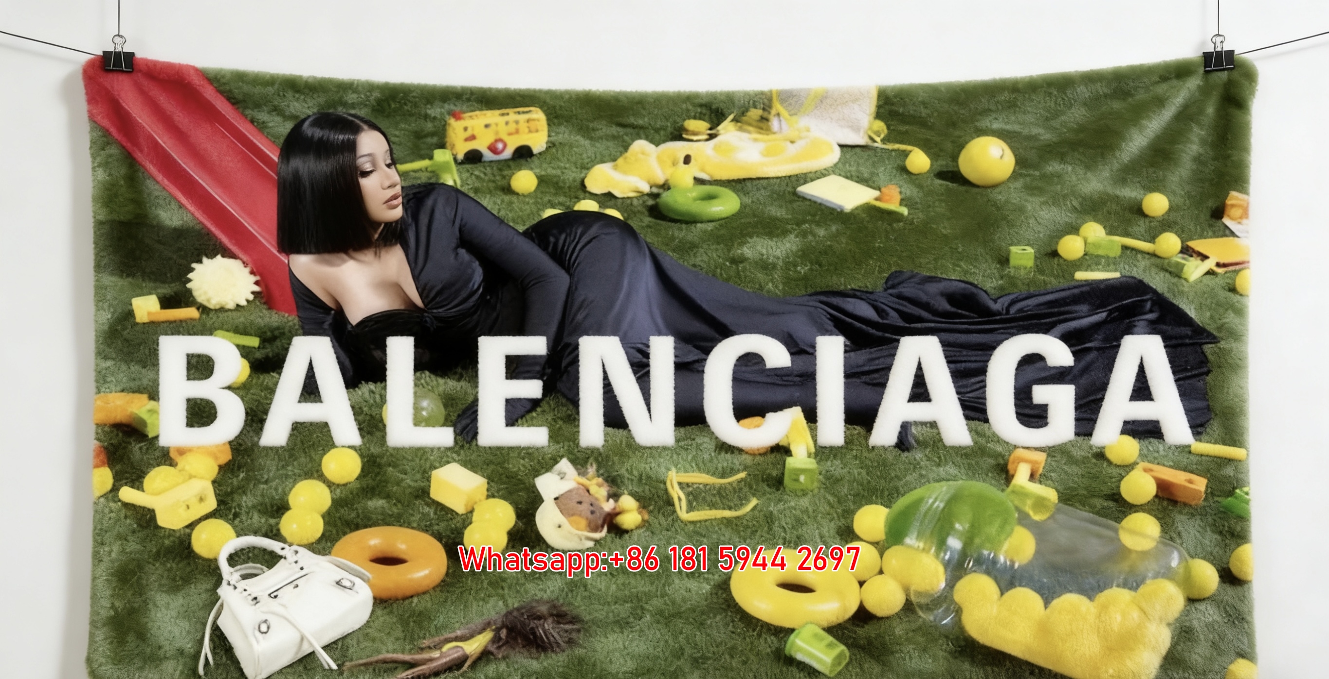 Balenciaga Playground Scene Flannel Sofa Throw Blanket BA206